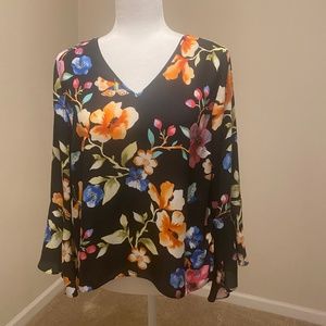 Bright floral blouse